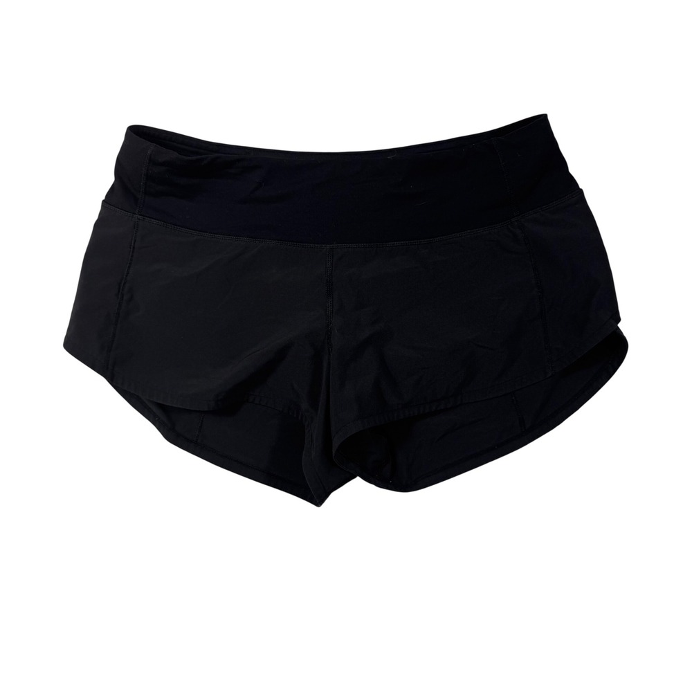 Lululemon Speed Up Low-Rise Running Shorts Black Size 4 Built In Bikini Liner